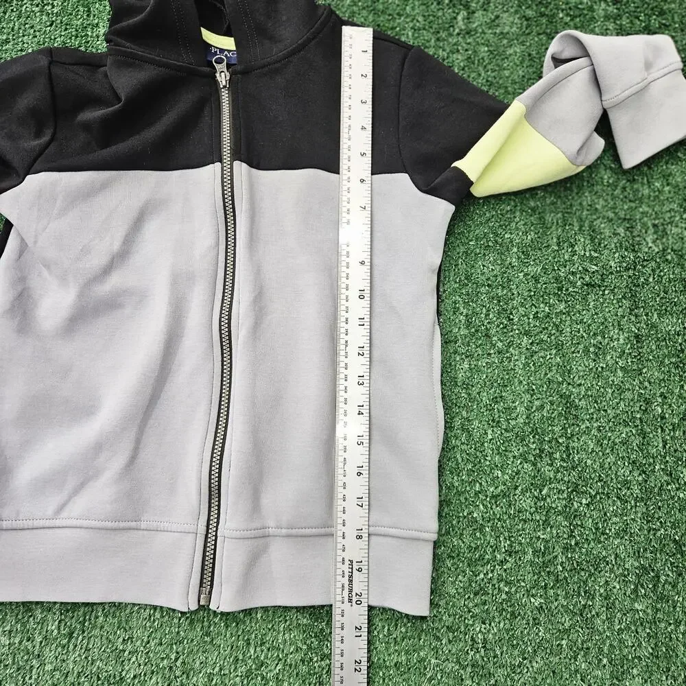 The Children's Place Active Long Sleeve Hooded Full Zip, Igloo Colorblock Sz 7/8